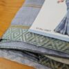 Sari indiano viscose com estampa étnica cinza azulado com dourado