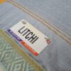 Sari indiano viscose com estampa étnica cinza azulado com dourado