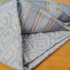 Sari indiano viscose com estampa étnica cinza azulado com dourado