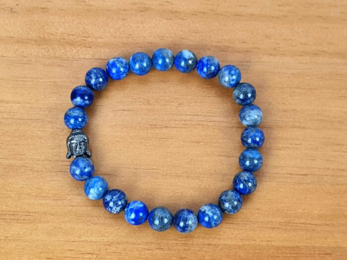 20240415_171104 Pulseira indiana pedras naturais lápis lazuli e berloque de Buda
