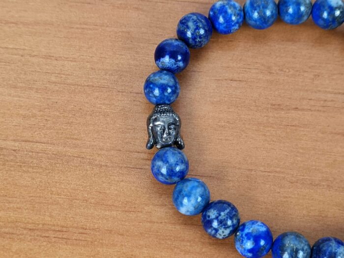 20240415_171107 Pulseira indiana pedras naturais lápis lazuli e berloque de Buda