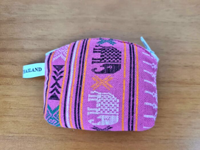 Bolsinha moedeira estampa de elefante rosa