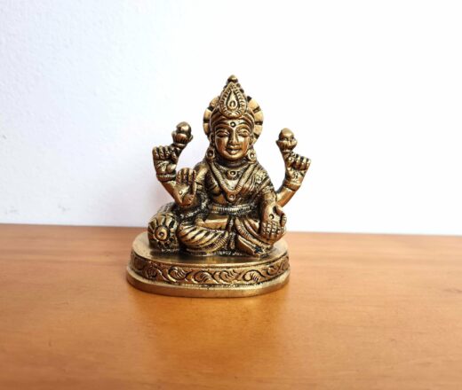 Lakshmi estatueta indiana de metal brass 8cm