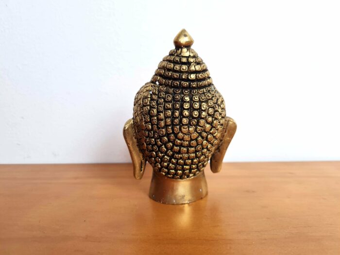 Estátua Cabeça de Buda indiano de metal brass 11cm