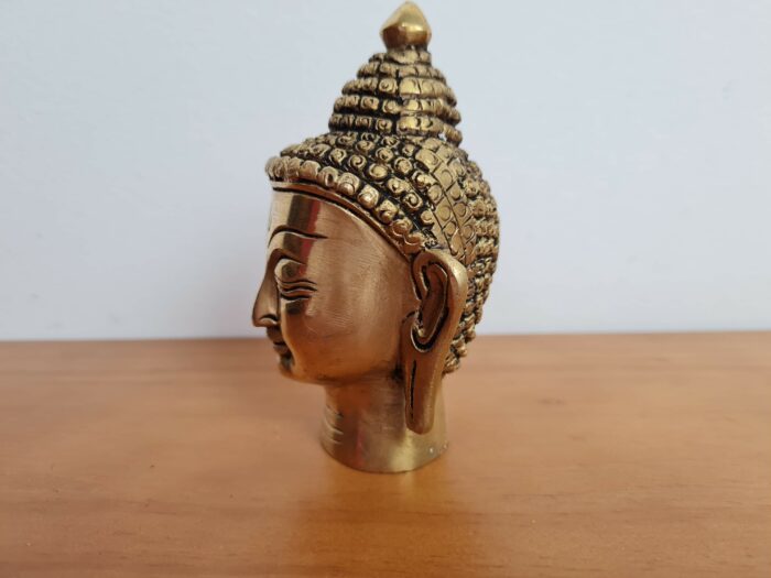 Estátua Cabeça de Buda indiano de metal brass 11cm