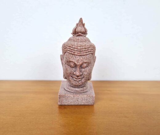 Estátua cabeça de Buda de pedra rosé 7cm