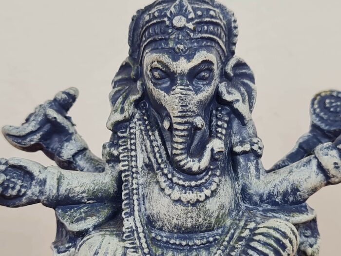 Estátua de Ganesha de pedra cor azul 8cm