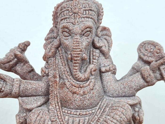 Estátua de Ganesha de pedra cor rosé 8cm