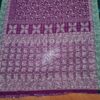 Sari indiano com estampa de arabescos Tie Dye fucsia e verde