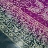 Sari indiano com estampa de arabescos Tie Dye fucsia e verde