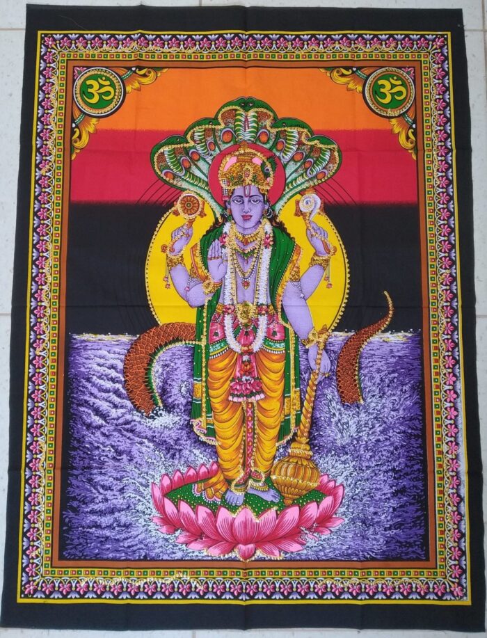 Painel grande clássico de deidade hindu - Vishnu