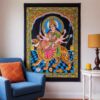 Painel clássico de deidade hindu Durga 110cm