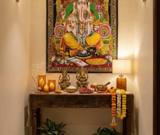 Panô de divindade decorativo de Ganesha clássico 110cm x 75cm