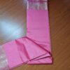 Sari indiano algodão com viscose liso rosa com barra de Jacquard dourado