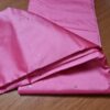 Sari indiano algodão com viscose liso rosa com barra de Jacquard dourado