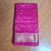 Sari indiano algodão com viscose liso pink com barra de Jacquard dourado
