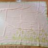 Sari indiano de crepe de seda verde e dourado bordado