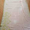 Sari indiano de crepe de seda verde e dourado bordado