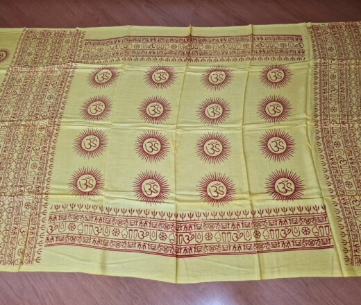 Chadar indiano (manto de oração) de OM e mantras amarelo