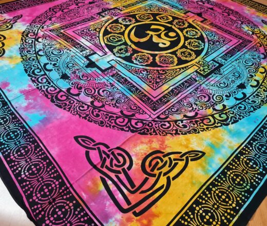 Panô indiano de algodão estampa Yantra e chakras Color Batik 2,40m