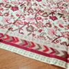 Echarpe indiana estampa paisley de viscose creme e rosa