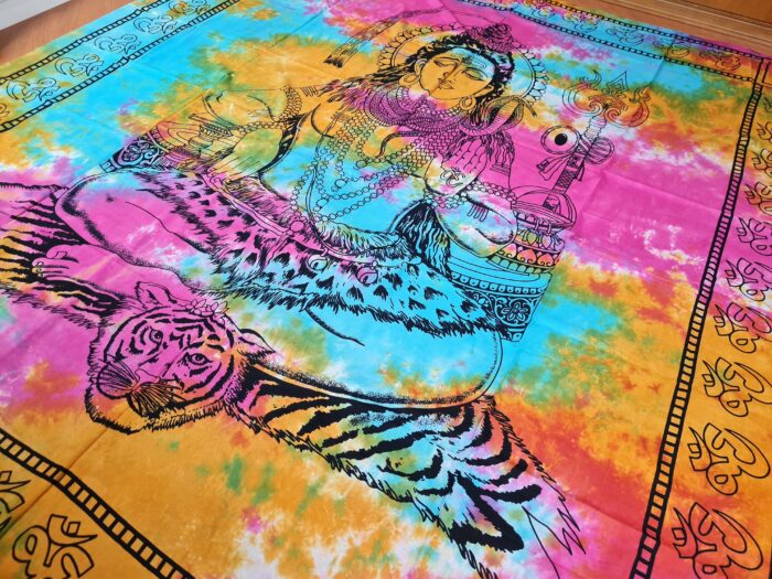 Panô indiano grande de algodão estampa de Shiva color batik 2,40m