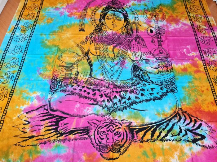 Panô indiano grande de algodão estampa de Shiva color batik 2,40m