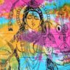 Panô indiano grande de algodão estampa de Shiva color batik 2,40m