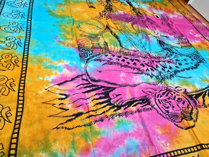 Panô indiano grande de algodão estampa de Shiva color batik 2,40m