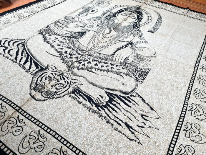 Panô indiano grande de algodão estampa de Shiva bicolor 2,40m
