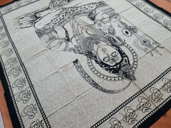 Panô indiano grande de algodão estampa de Shiva bicolor 2,40m