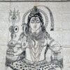 Panô indiano grande de algodão estampa de Shiva bicolor 2,40m