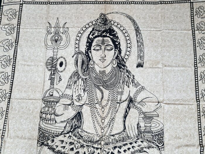 Panô indiano grande de algodão estampa de Shiva bicolor 2,40m