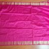Sari indiano algodão com viscose liso pink com barra de Jacquard dourado