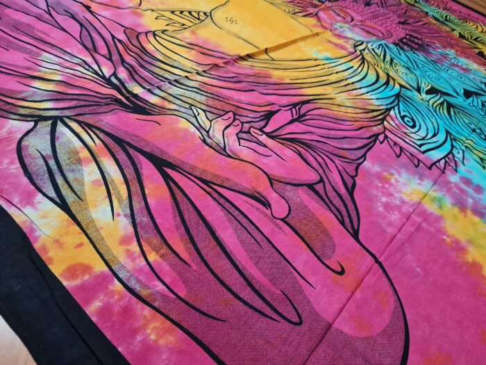Panô indiano de algodão estampa de Buda tie dye 2,40m