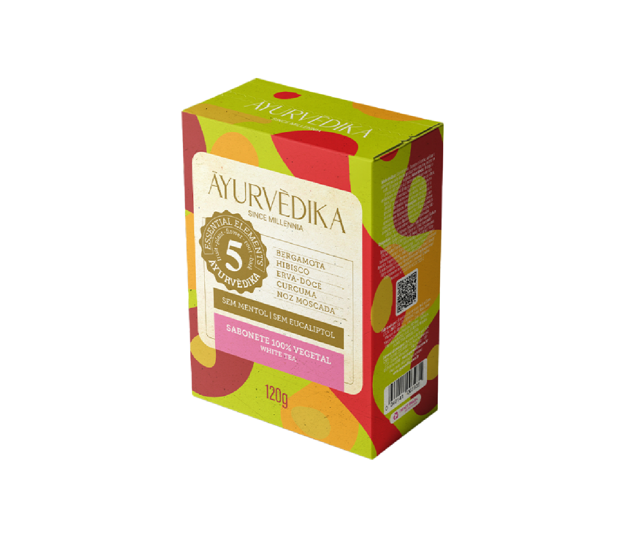 Sabonete 100% Vegetal - White Tea 120g, vegano, feito com ingredientes ayurvedicos e os mais modernos ingredientes bio-ativos 100% naturais.