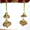 Chooda conjunto de 2 braceletes indianos luxo para noivas indianas vermelho e dourado
