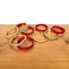 Chooda conjunto de 2 braceletes indianos luxo para noivas indianas vermelho e dourado
