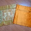 Duo de Capas de almofada indiana de elefantes mostarda com dourado