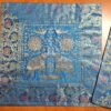 Duo de Capas de almofada indiana de elefantes azul com dourado
