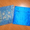 Duo de Capas de almofada indiana de elefantes azul com dourado