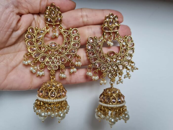 Conjunto completo de semi joia clássica indiana Gold