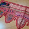 Bandô de porta indiano (Toran) 5 pontas bordado vermelho claro