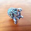 Elefante indiano de metal prateado mosaico de pedras naturais madrepérolas