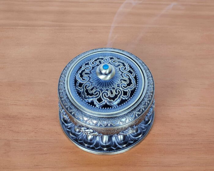 Incensário turíbulo de mesa design da riqueza com 8 símbolos auspiciosos