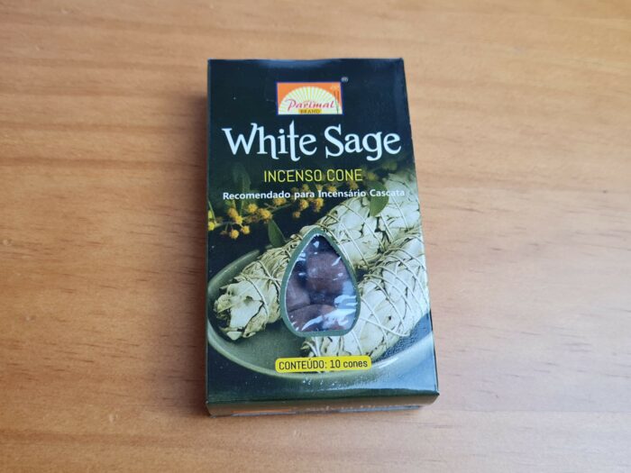 Incenso cone Parimal com 10 cones aroma White Sage