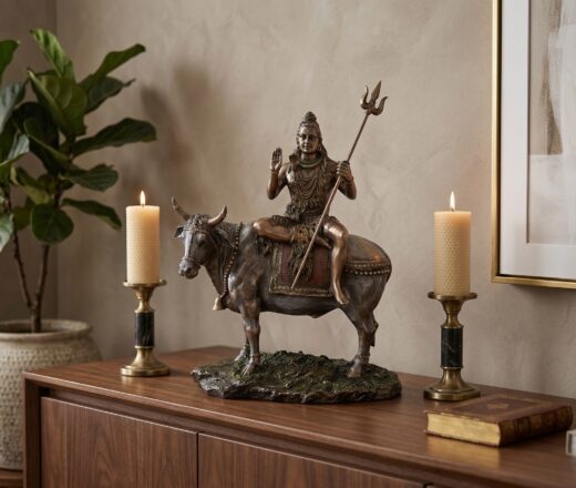 Estátua de Deus Shiva e Nandi 22cm by Veronese Design