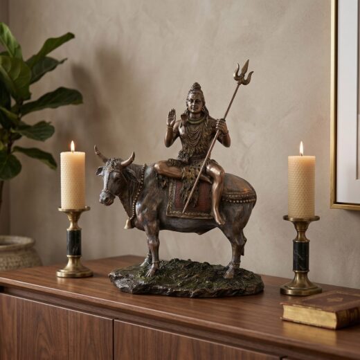 Estátua de Deus Shiva e Nandi 22cm by Veronese Design