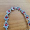 Pulseira de prata alemã de Hamsa com berloques vermelhas
