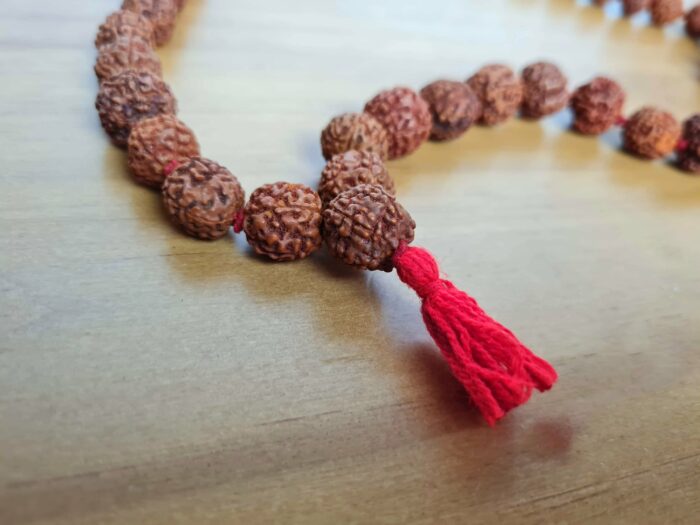 Japamala de 108 contas grandes de sementes de Rudraksha 12mm